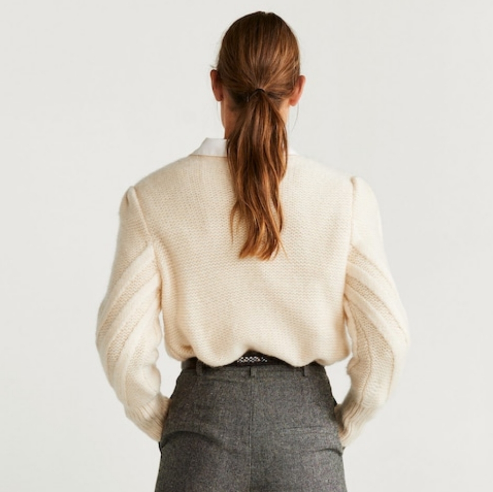 MANGO Knitted Braided sweater - Picture 6 of 6